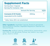 Quick Absorption CoQ10 200mg - Coenzyme Q10 200mg Potent Antioxidant for Heart Energy and Aging Support - High Stability CoQ10 Ubiquinone Capsules - Made in a cGMP US Lab (200 Servings)